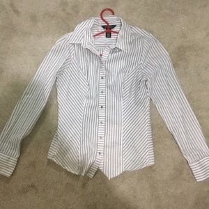 White and gray work shirt